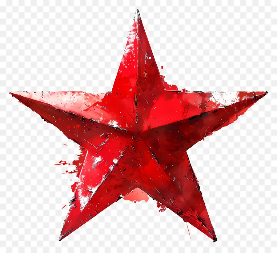 Le Red Star，Brillance Métallique PNG