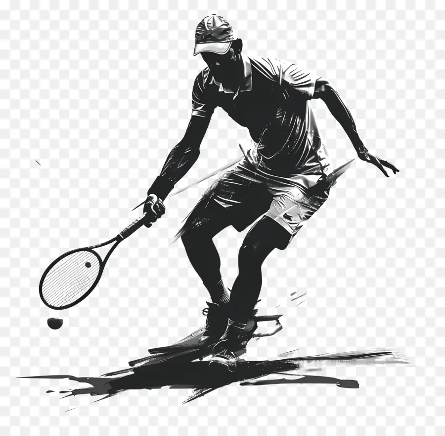 Silhouette De Tennis，Tennis PNG