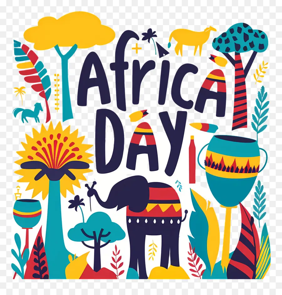 La Journée De L'afrique，Design Dessiné à La Main PNG