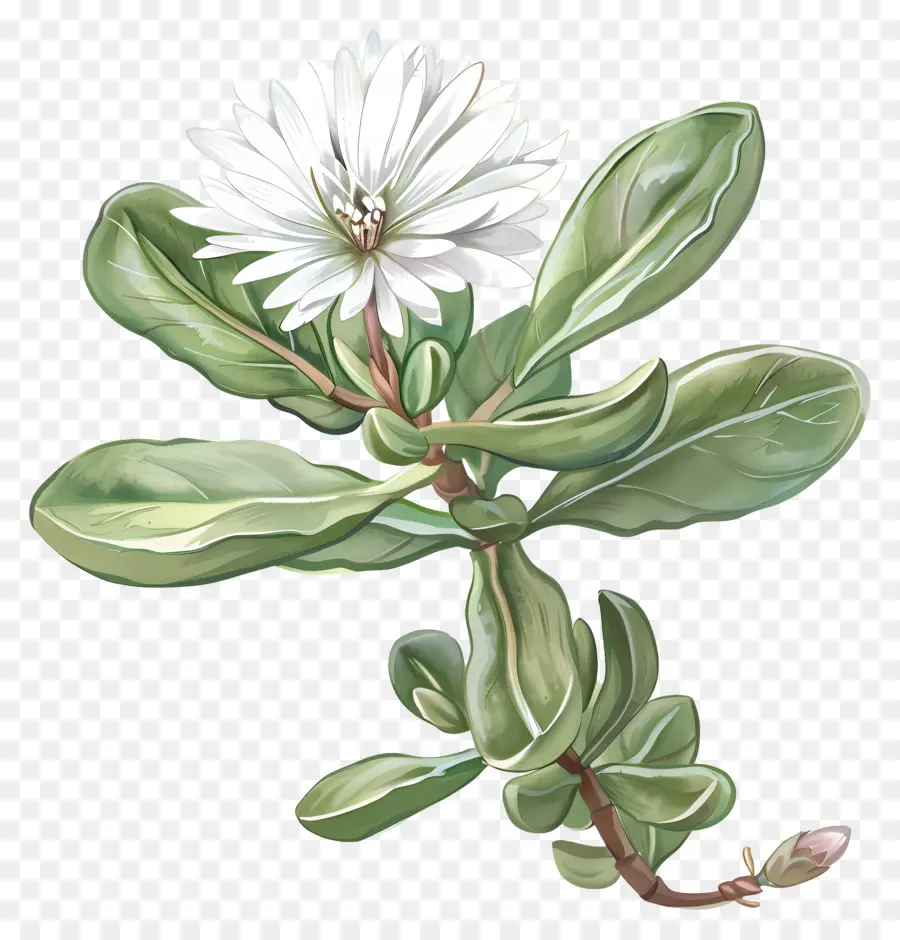 Fleur De Plante De Glace，Fleur Blanche PNG