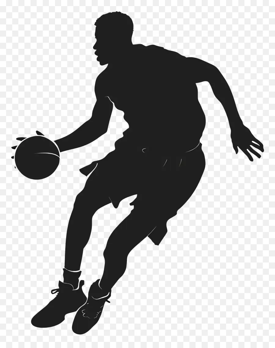 Silhouette De L'homme De Basket Ball，De Basket Ball PNG