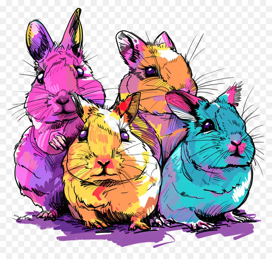 Les Chinchillas，Les Lapins PNG