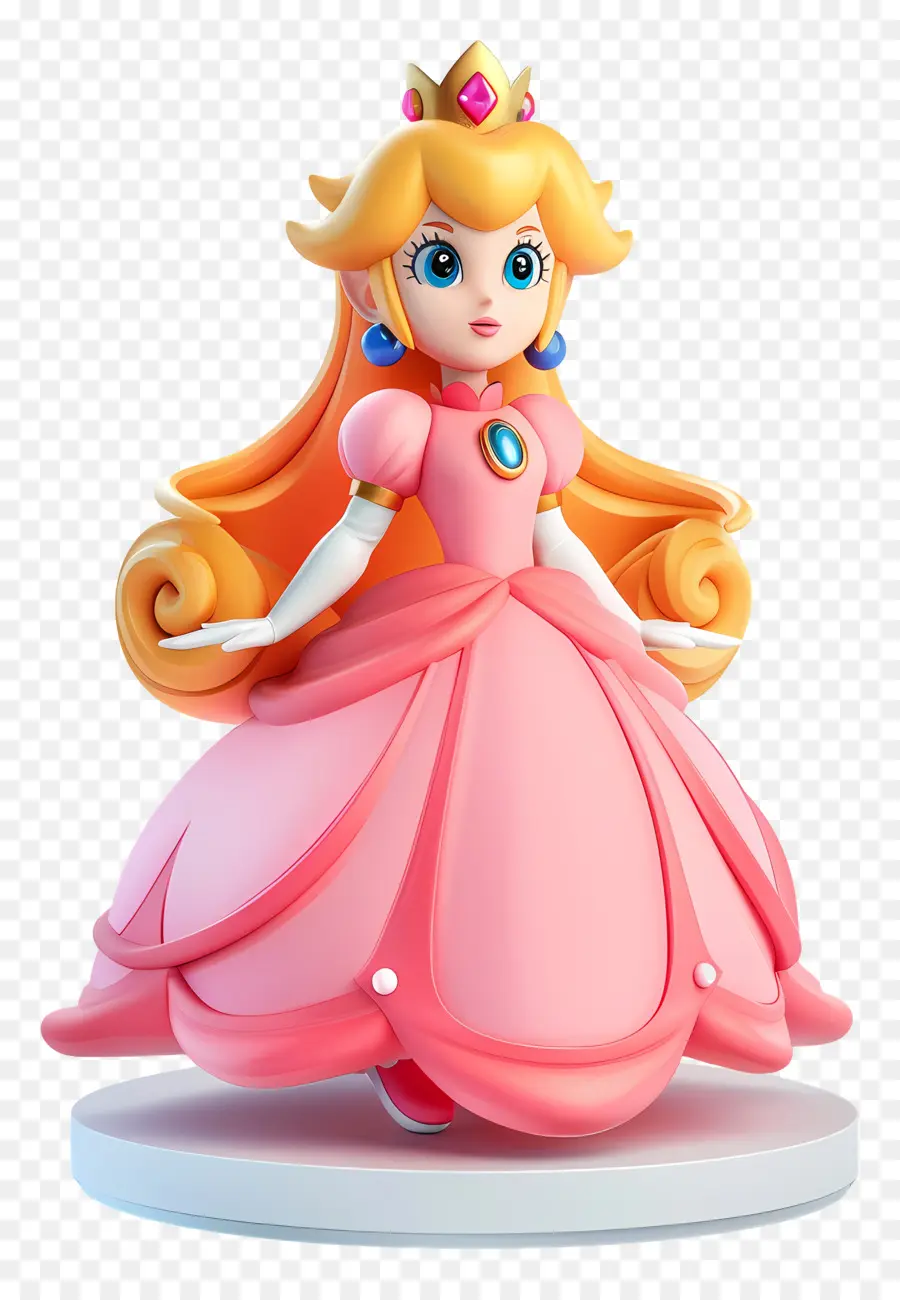 Princesse Pêche，Princesse En Robe Rose PNG