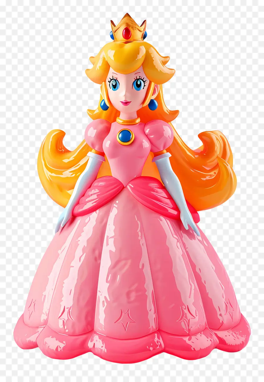 Princesse Pêche，Princesse En Robe Rose PNG