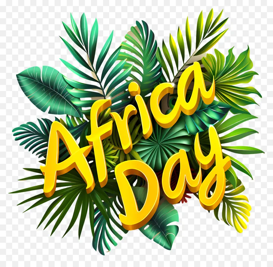 La Journée De L'afrique，Feuilles Tropicales PNG