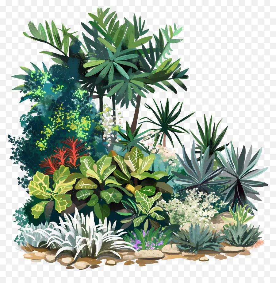 Jardin Luxuriant，La Jungle Tropicale PNG