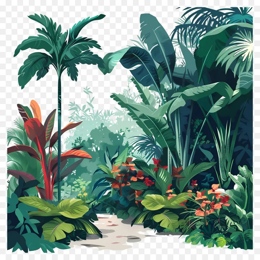 Jardin Luxuriant，La Jungle Tropicale PNG