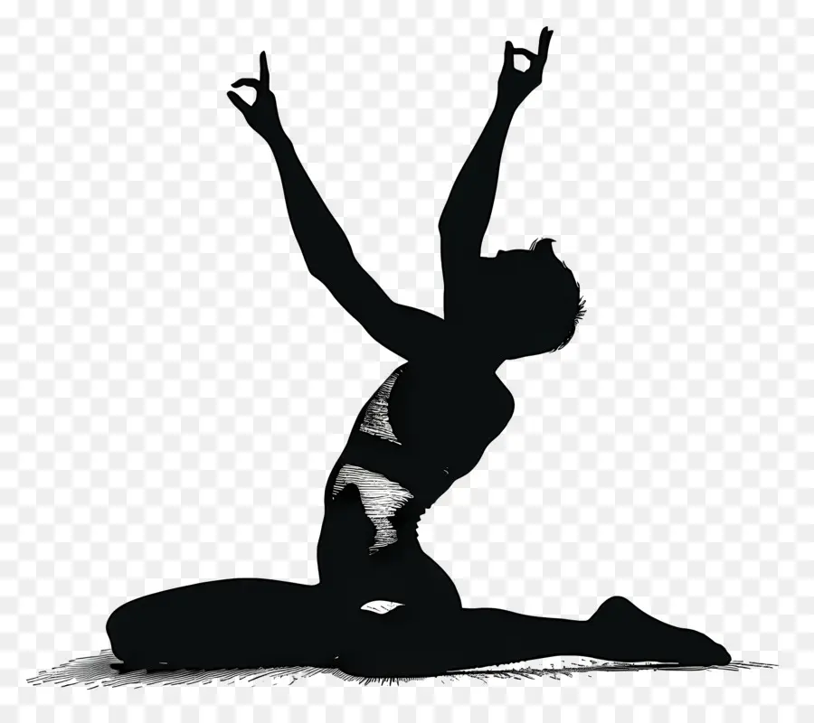 Silhouette D'homme De Gymnastique，Pose De Yoga PNG