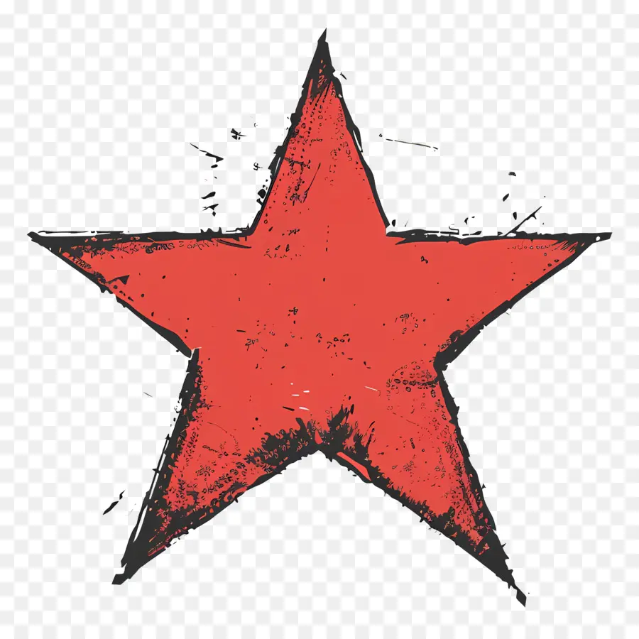Le Red Star，Effets Du Grunge PNG