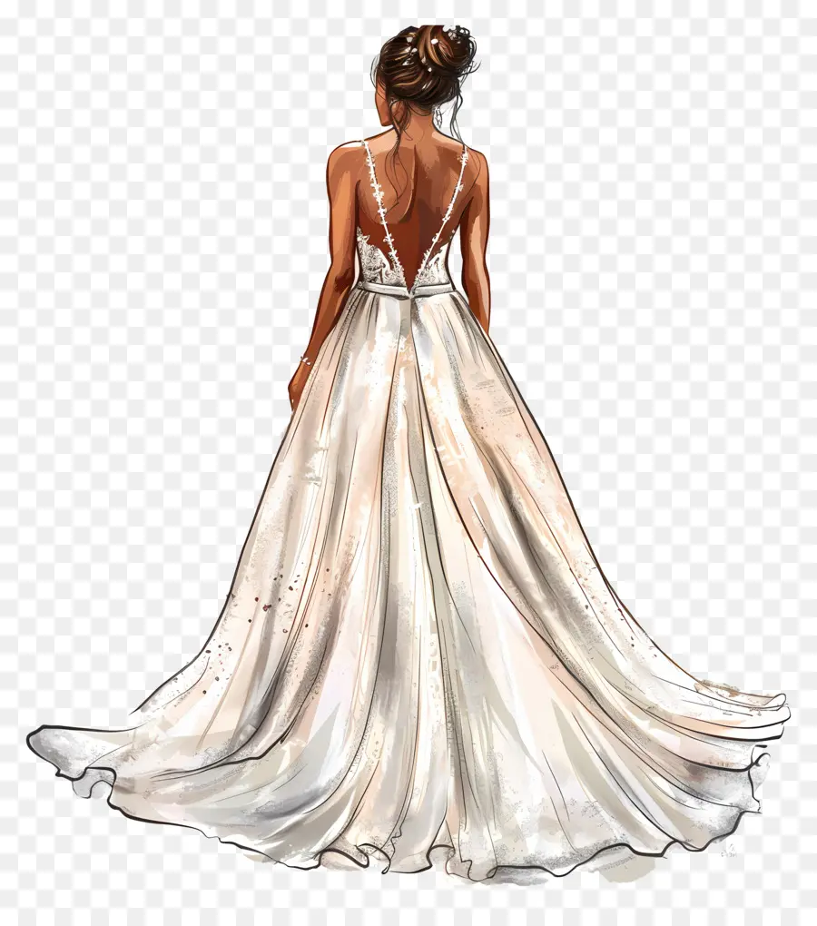 Robe De Mariée，Décolleté Plongeant PNG