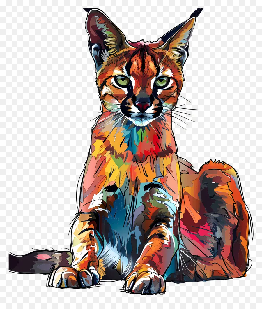 Caracal，Chat Coloré PNG