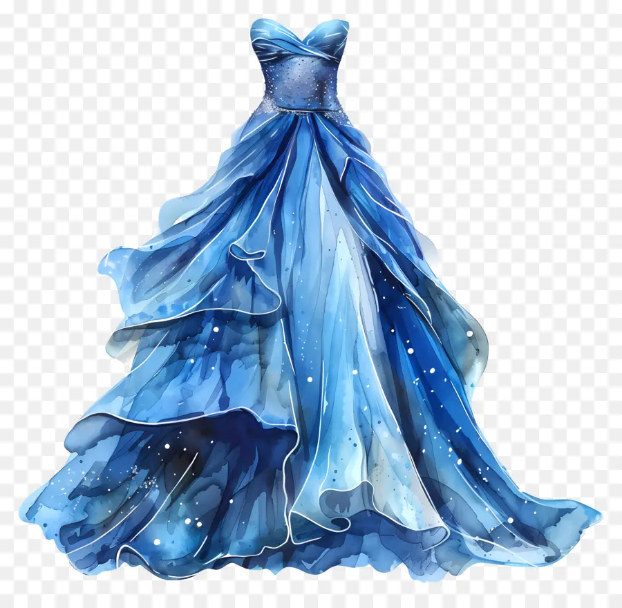 Robe De Mariée Bleue，Bleu Robe De Soirée PNG