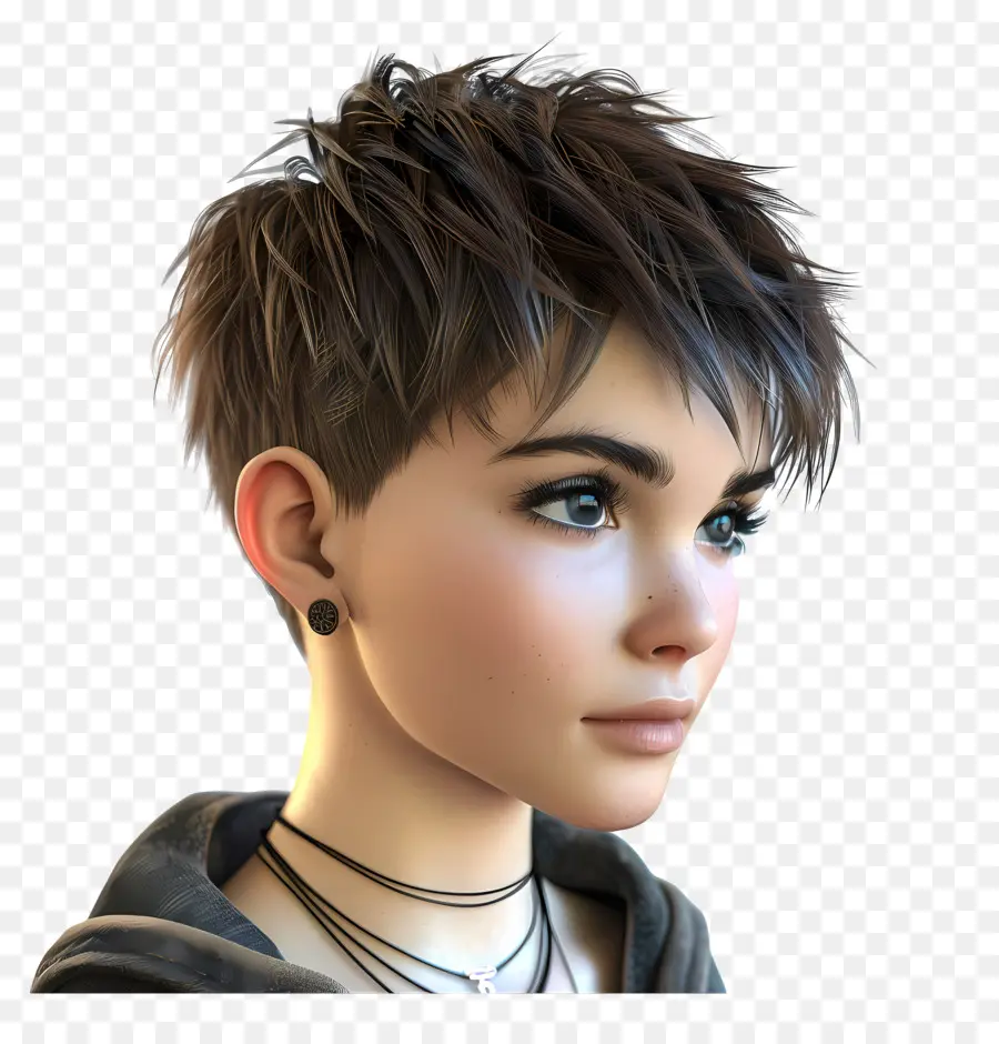 Terby Très Courte Coupe De Cheveux De Pixie，Punk De Mode PNG