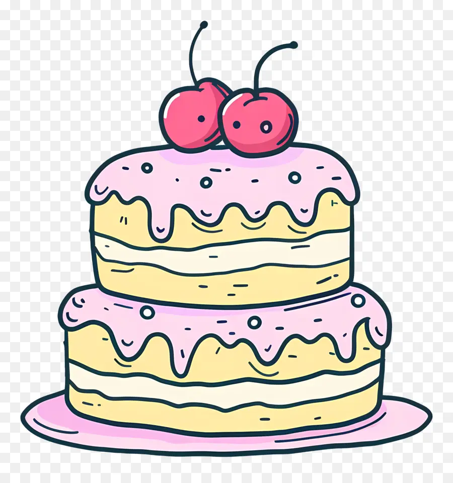 Gâteau De Griffonnage，Gâteau Rose PNG