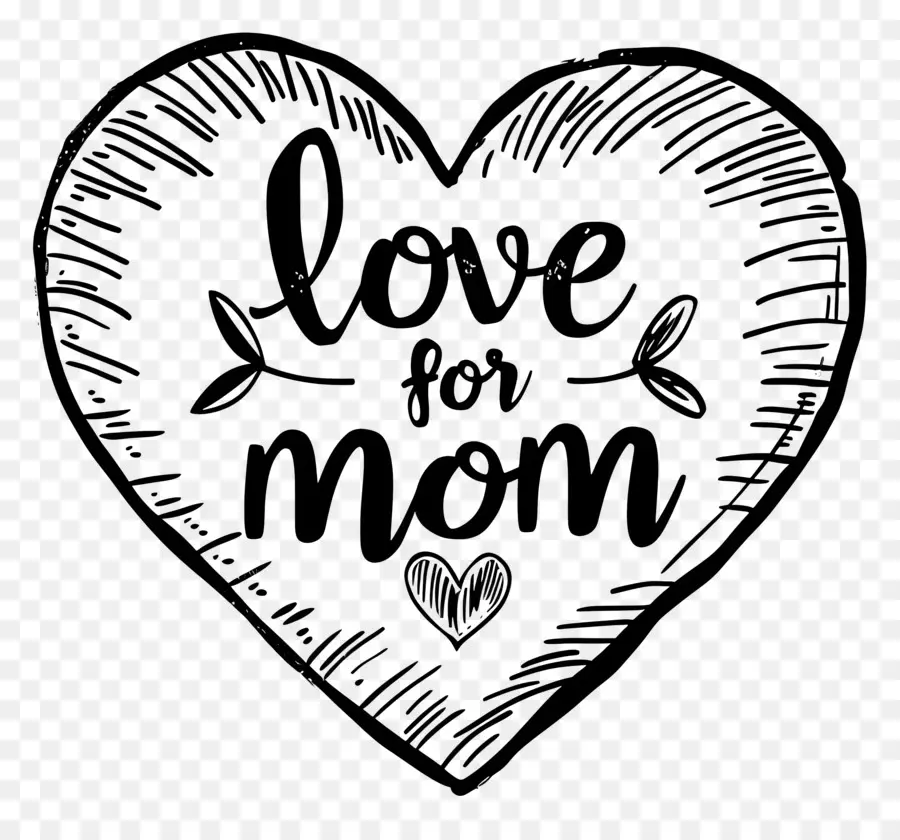 L'amour Pour Maman，Coeur Autocollant PNG