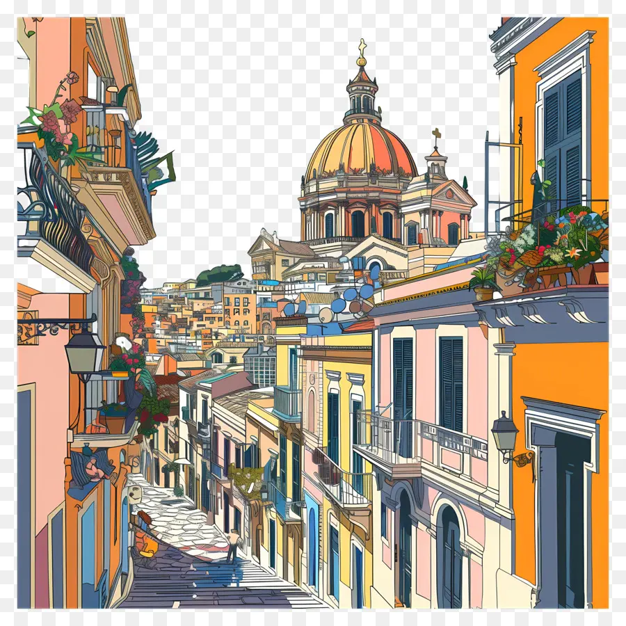 Catane Sicile，Paysage Urbain PNG