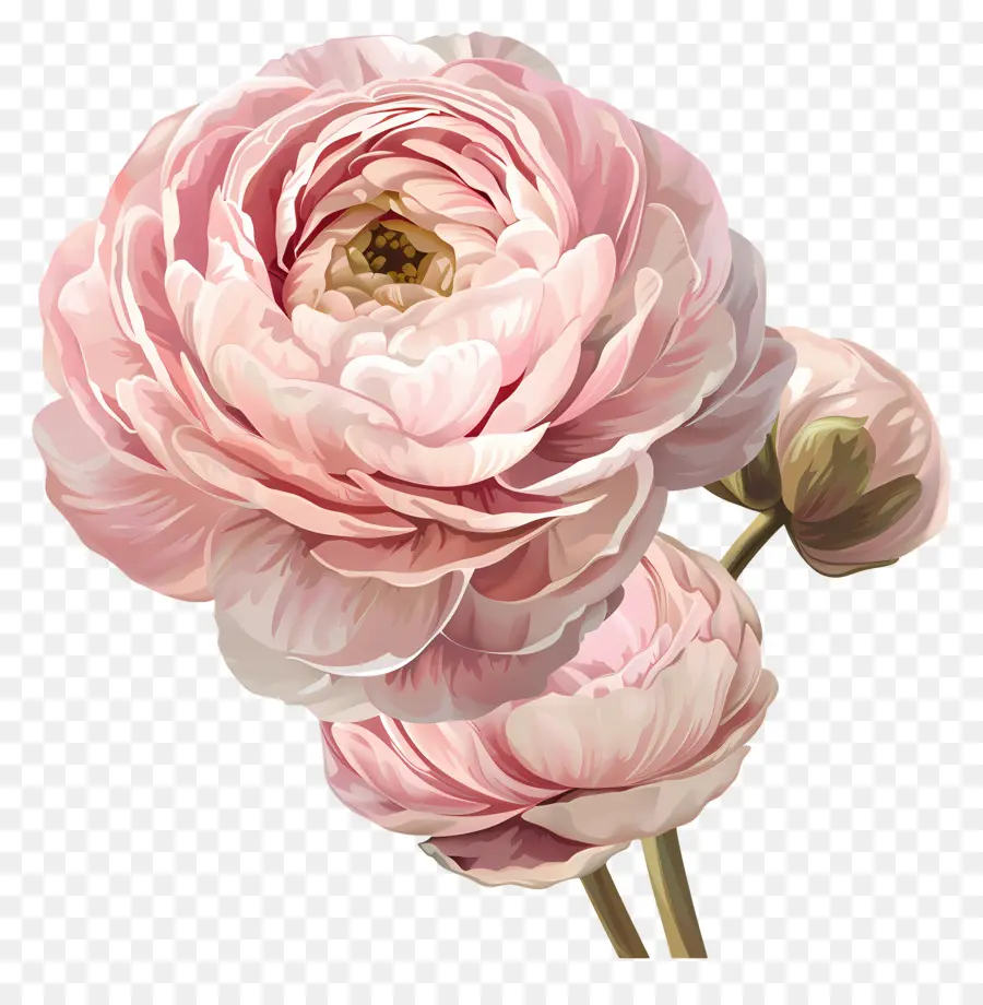 Fleur De Renoncule，Les Roses Roses PNG