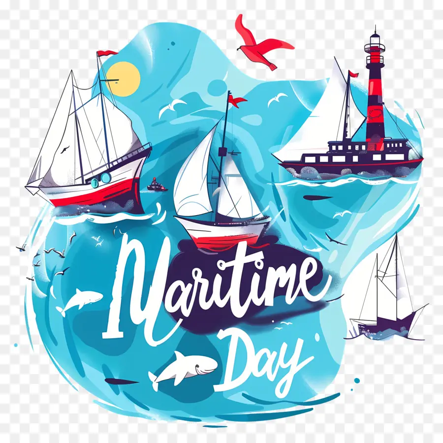 Journée Maritime，Bateau Peinture PNG