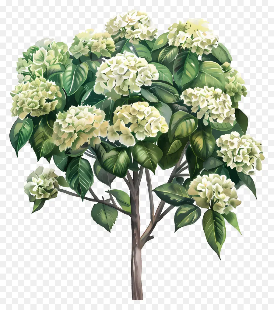Hortensia Tropicale，Fleurs Blanches PNG