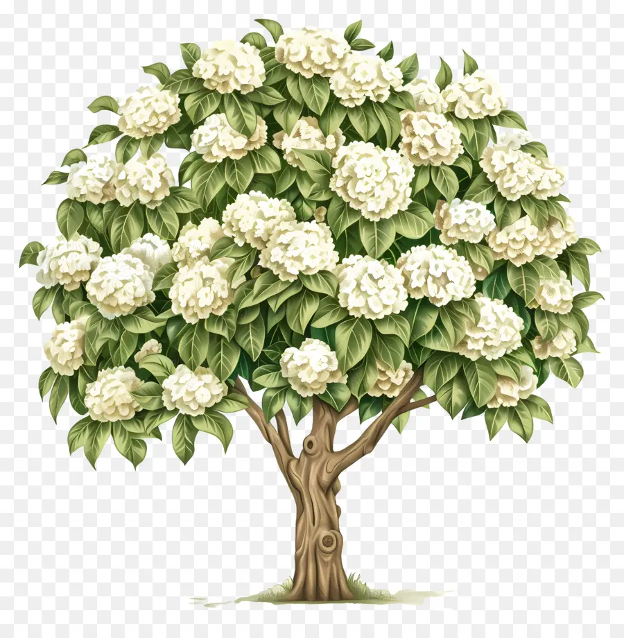 Hortensia Tropical，Arbre En Fleurs PNG