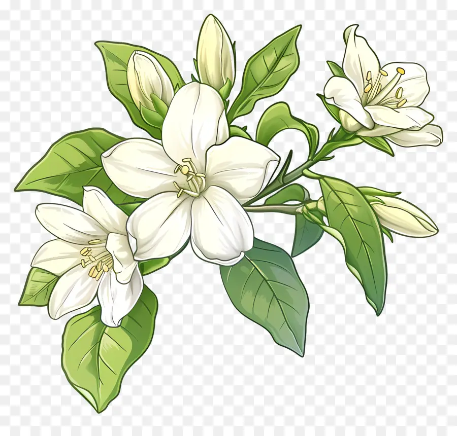Fleur De Jasmin，Fleurs Blanches PNG