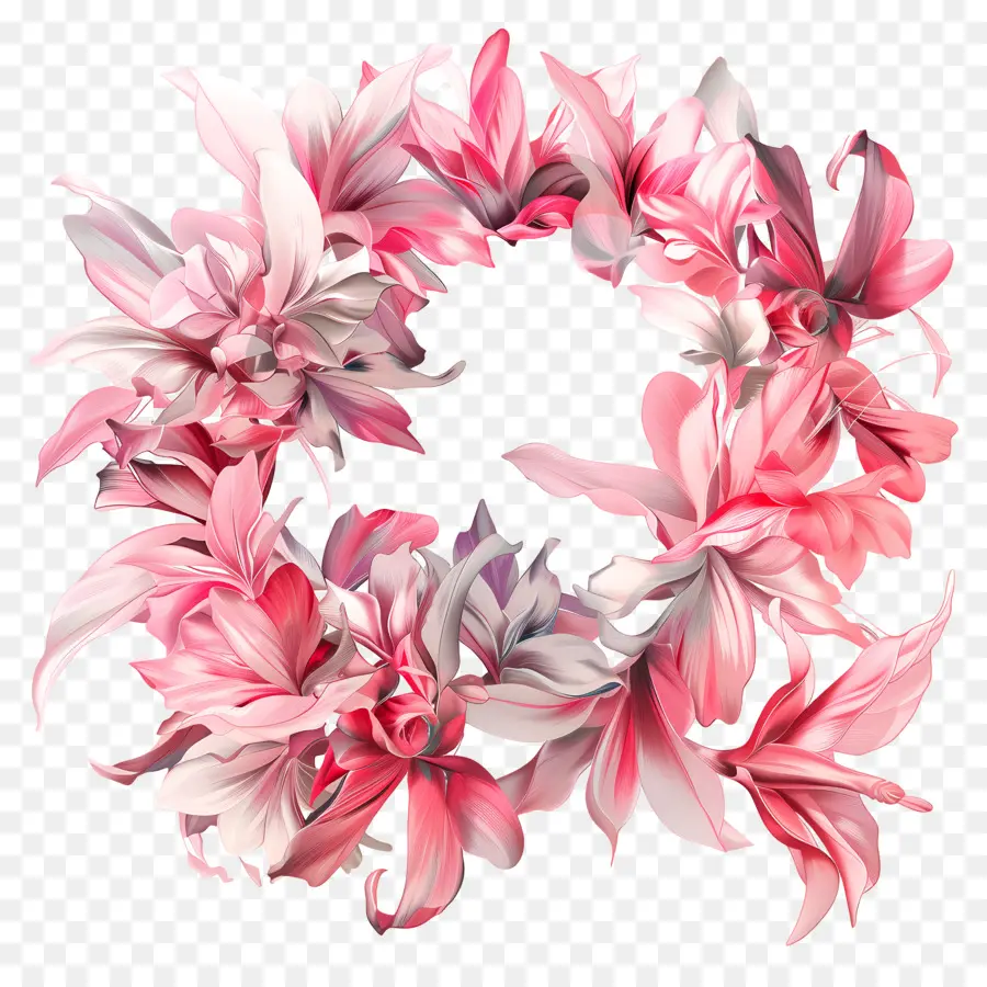 Rose Luxuriant，Fleurs Roses Et Blanches PNG