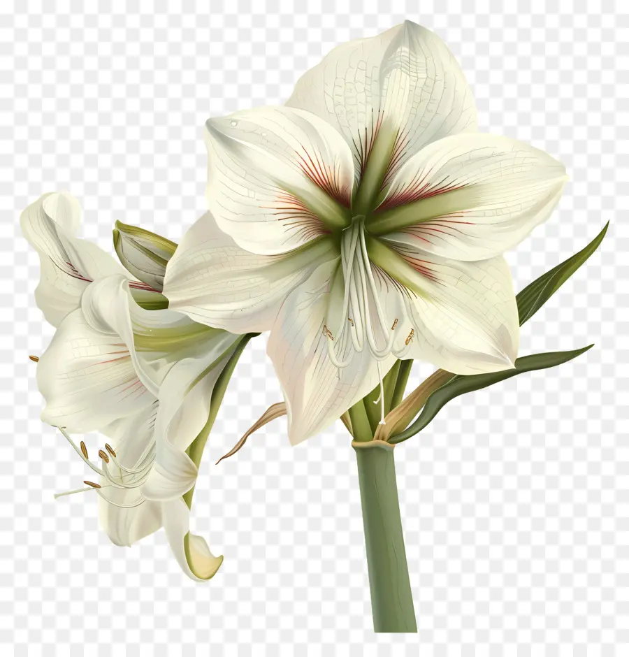 Fleur D'amaryllis，Fleur Blanche PNG