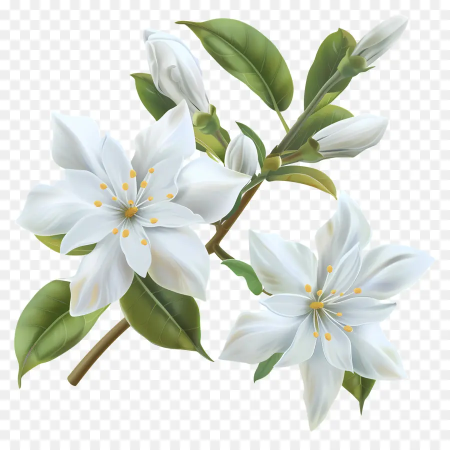 Fleur De Jasmin，Fleur Blanche PNG