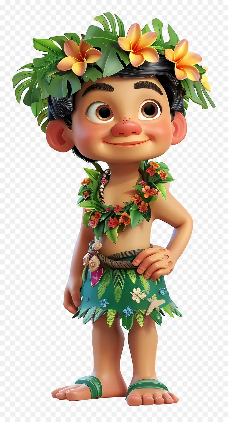 Dessin Animé Hawaii Boy，Jupe Hula PNG