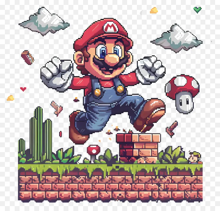 Mario 8 Bits，Mario PNG