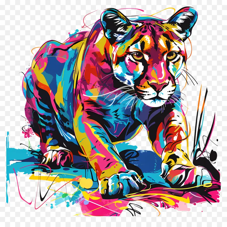 Puma，Tiger Peinture PNG