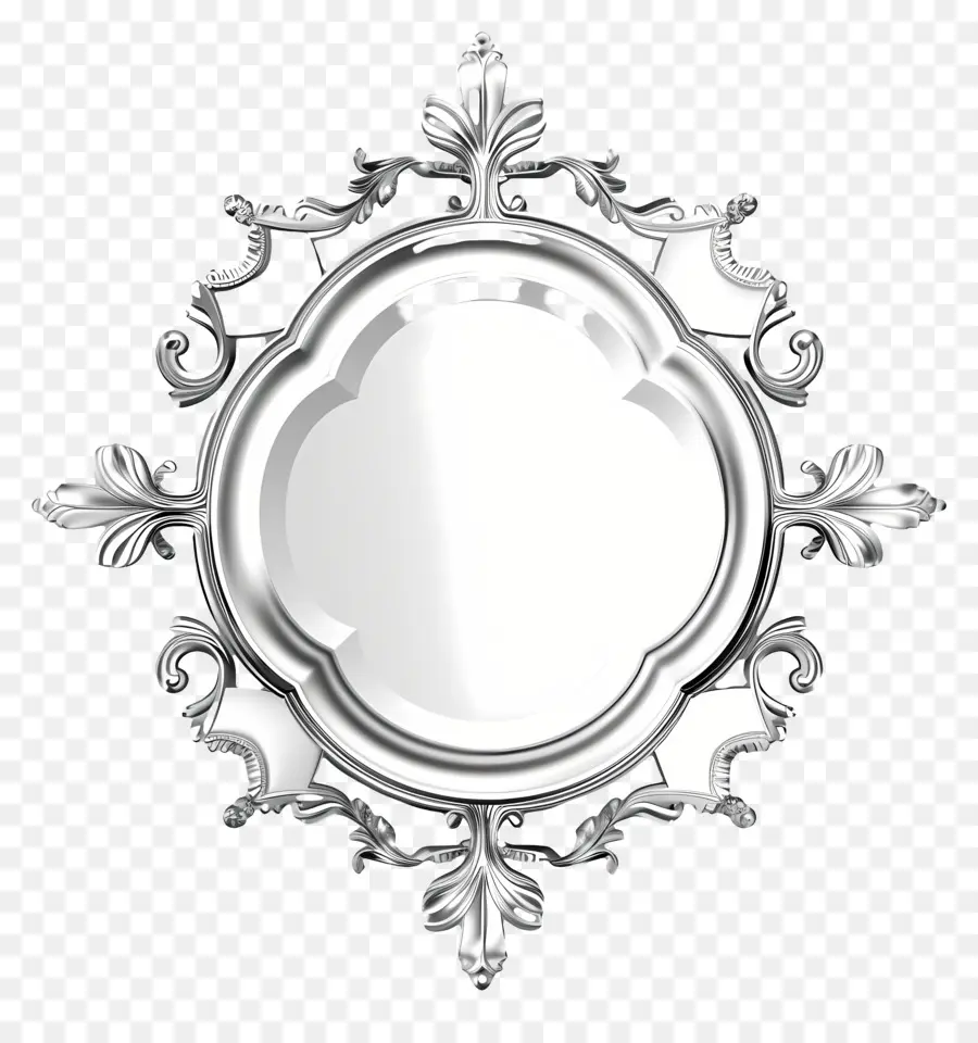 Plaque D'argent，Miroir Orné PNG