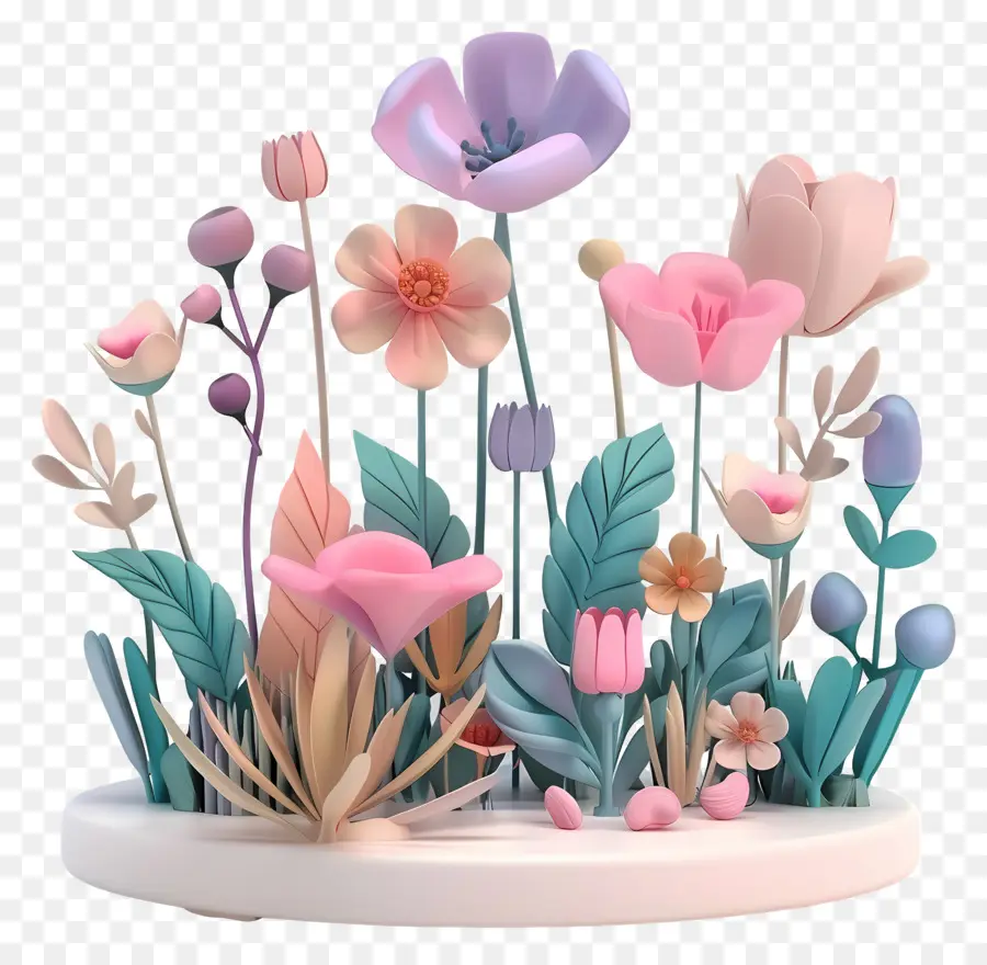 Le Jardin Des Fleurs，Rendu 3d PNG