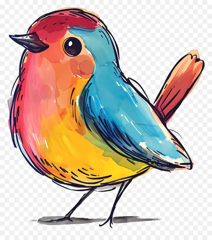 Oiseau De Dessin Animé，Oiseau Coloré PNG