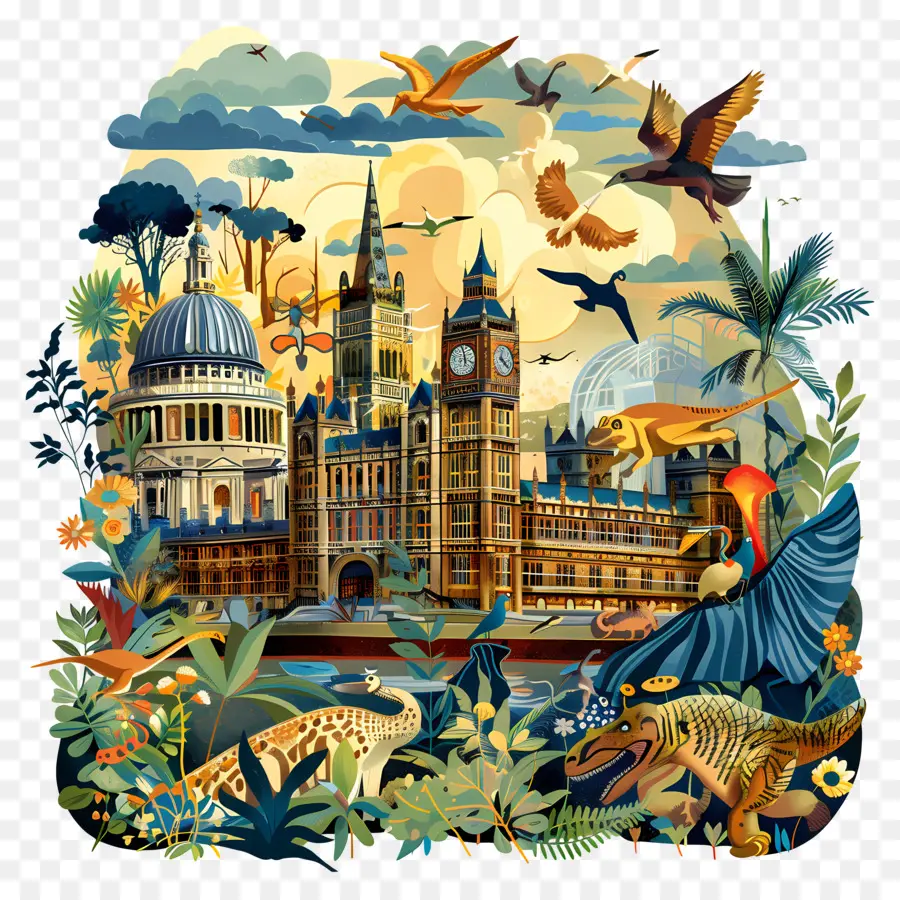 Musée D'histoire Naturelle De Londres，Paysage Urbain PNG