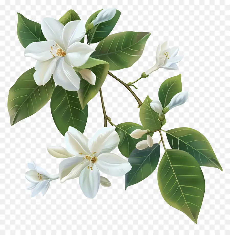 Fleur De Jasmin，Fleurs Blanches PNG