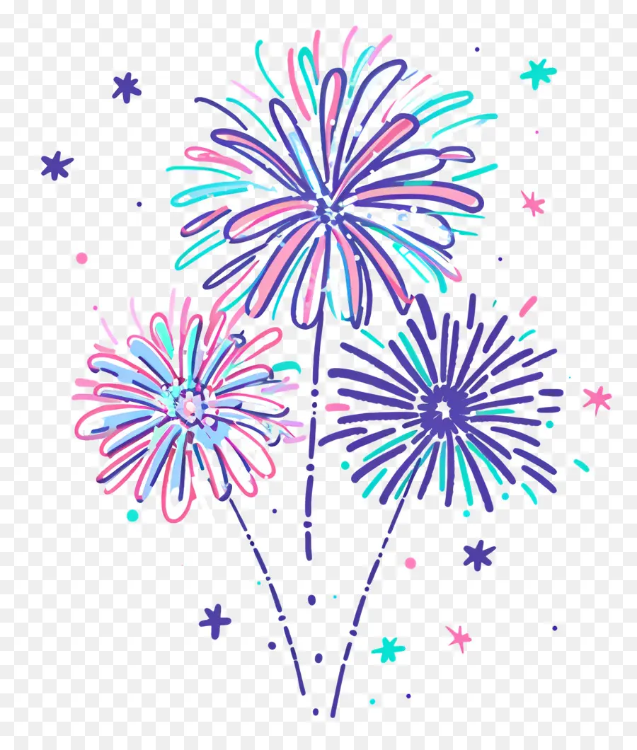 Feux D'artifice，Coloré PNG