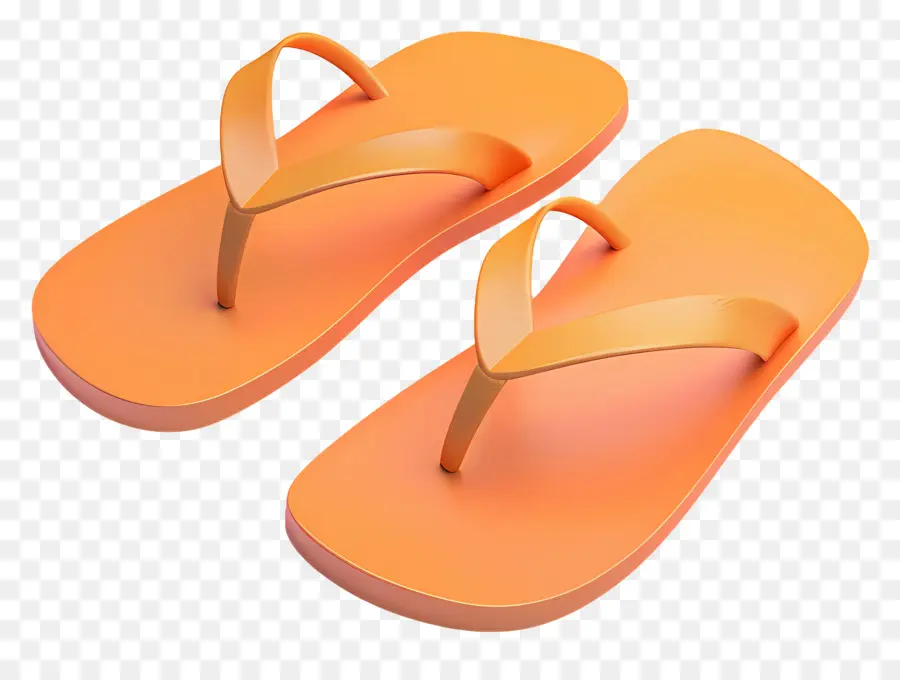 Flip Flop，Orange Sandales PNG