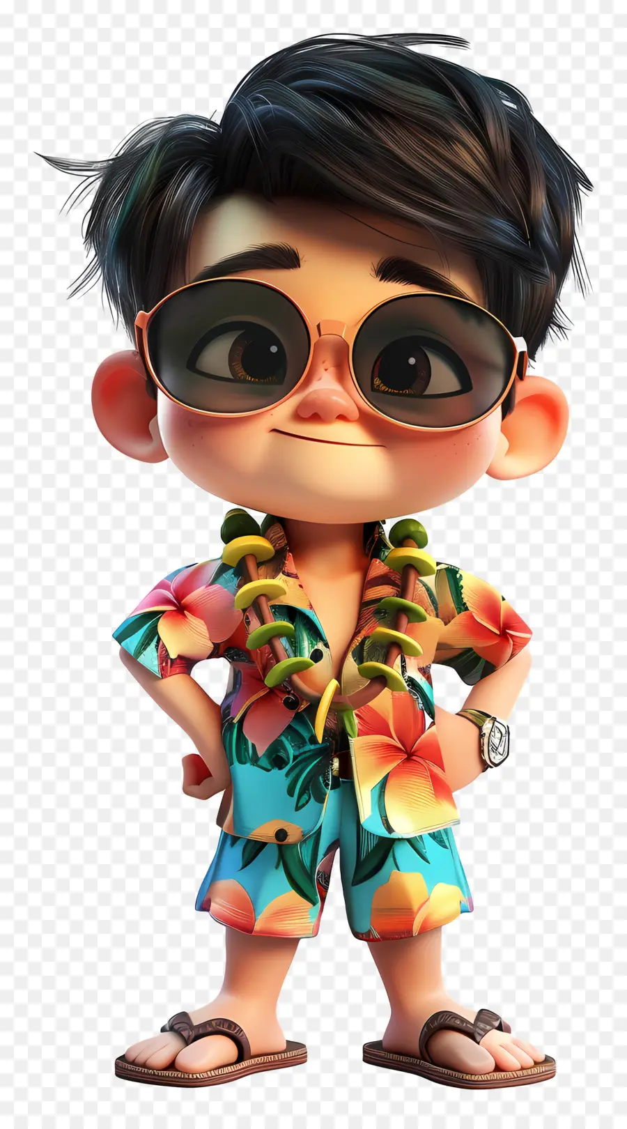 Dessin Animé Hawaii Boy，Chemise Hawaïenne PNG