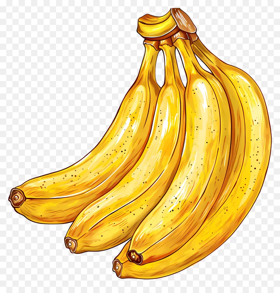 Les Bananes，Arrière Plan Noir PNG