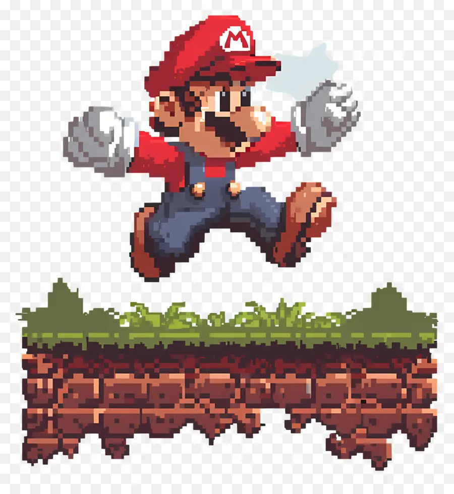 Mario 8 Bits，Mario Pixélisé PNG