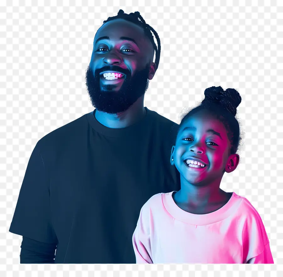 Père Et Fille，Homme Noir PNG