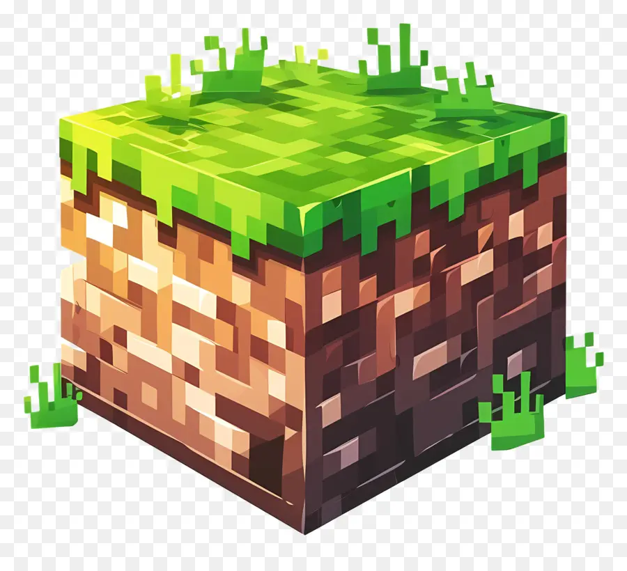 Pixel Minecraft，Le Vert De L'herbe PNG