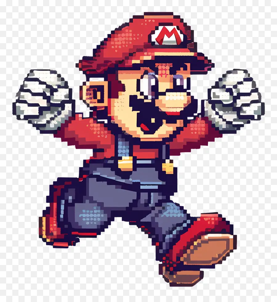 8 Bits Mario，Personnage Pixélé PNG