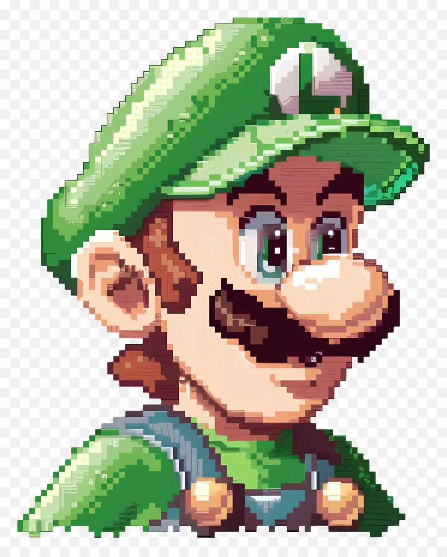 8 Bits Luigi，Pixélisée PNG