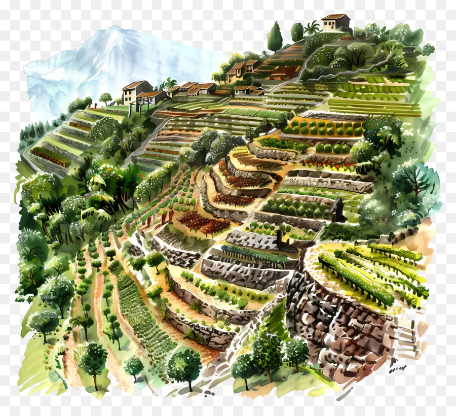 Agriculture De Terrasse，Vignes PNG