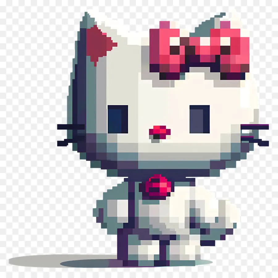 Hello Kitty Pixel，Chat De Dessin Animé PNG