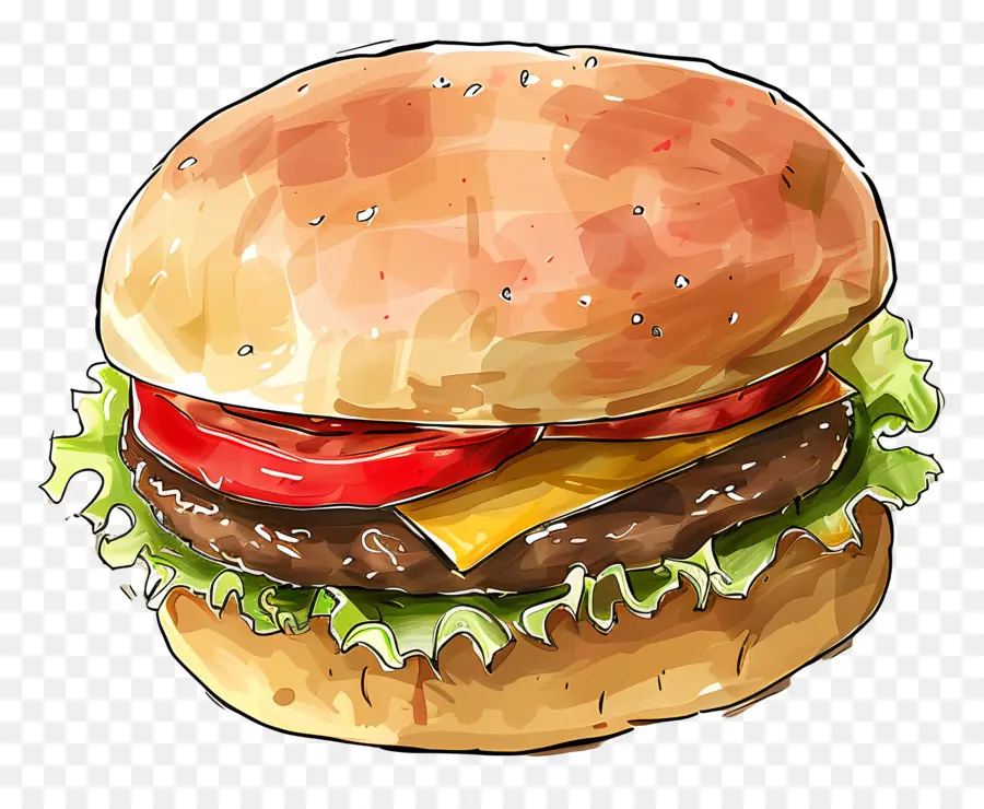 Hamburger，Aquarelle PNG