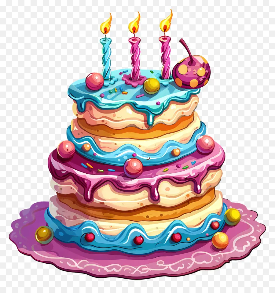 Gâteau D'anniversaire，Cerise PNG