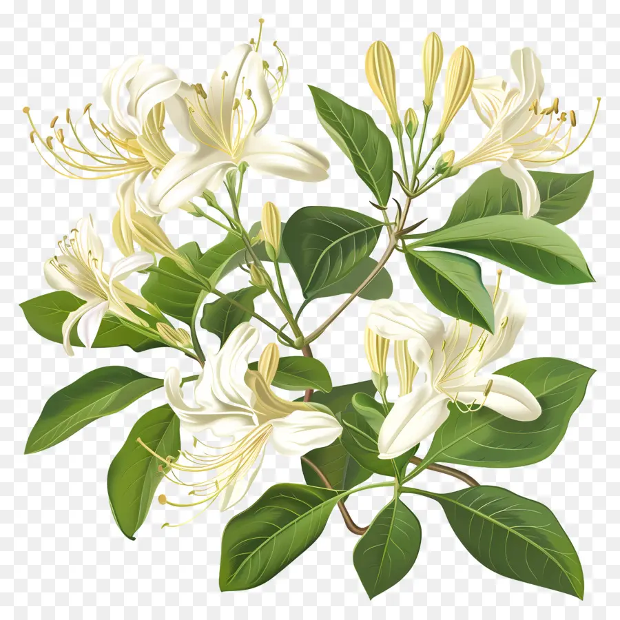Fleurs De Chèvrefeuille，Fleurs Lilas Blancs PNG